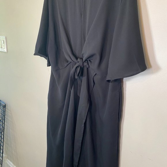 NWOT Davi & Dani Black Tie Waist Midi Dress - Picture 3 of 6